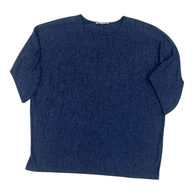 Top 3/4 Sleeve By Workshop In Blue, Size:1X Confident Men's High