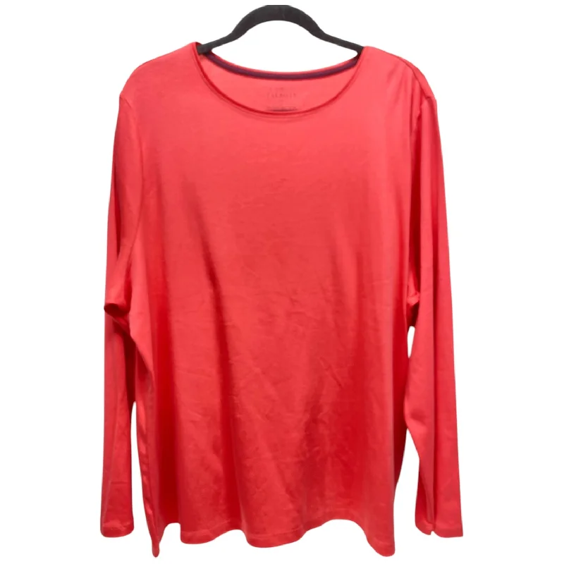 Top Long Sleeve By Talbots In Coral, Size: 3x Adventure