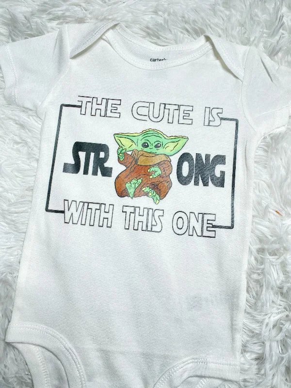 The Cute is Strong with This One Baby Yoda Infant Onesie Cool Men's Skate