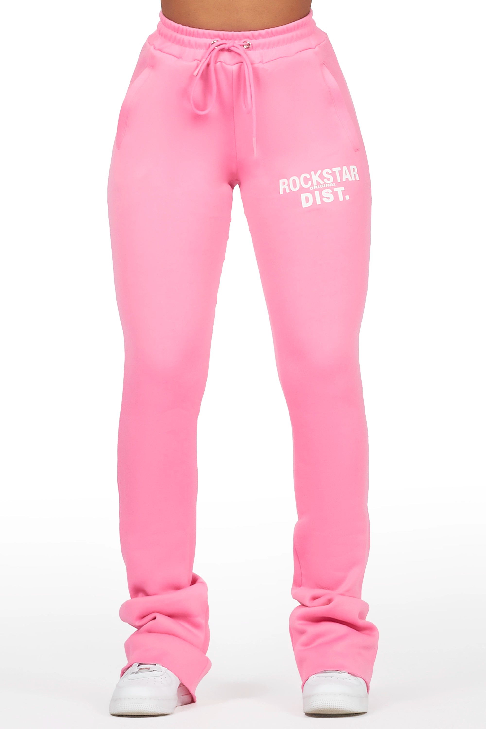 Juliana Bubblegum Pink Super Stacked Track Pant