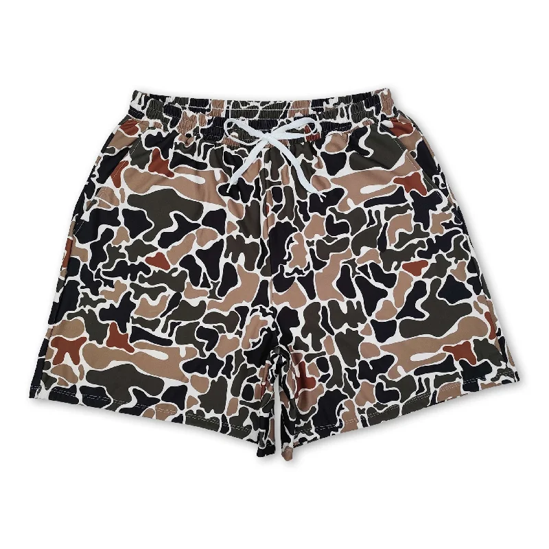 Brown camo summer adult men swim trunks Casual Men's Japanese 