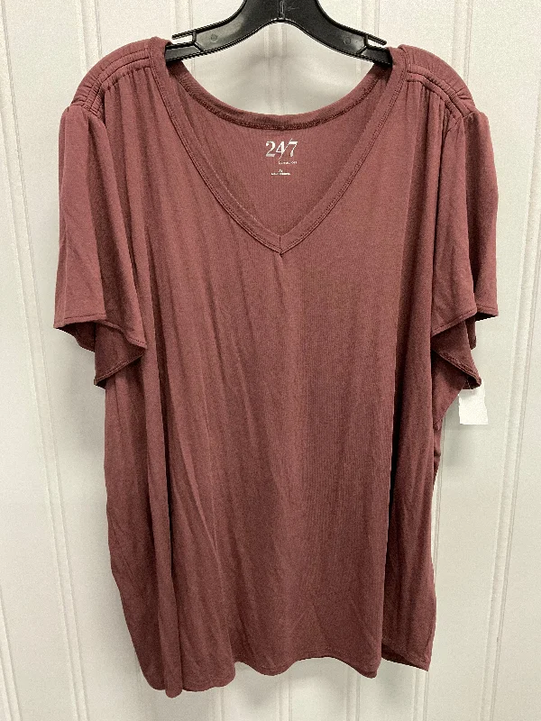 Top Ss By Maurices In Mauve, Size:3X Tailored