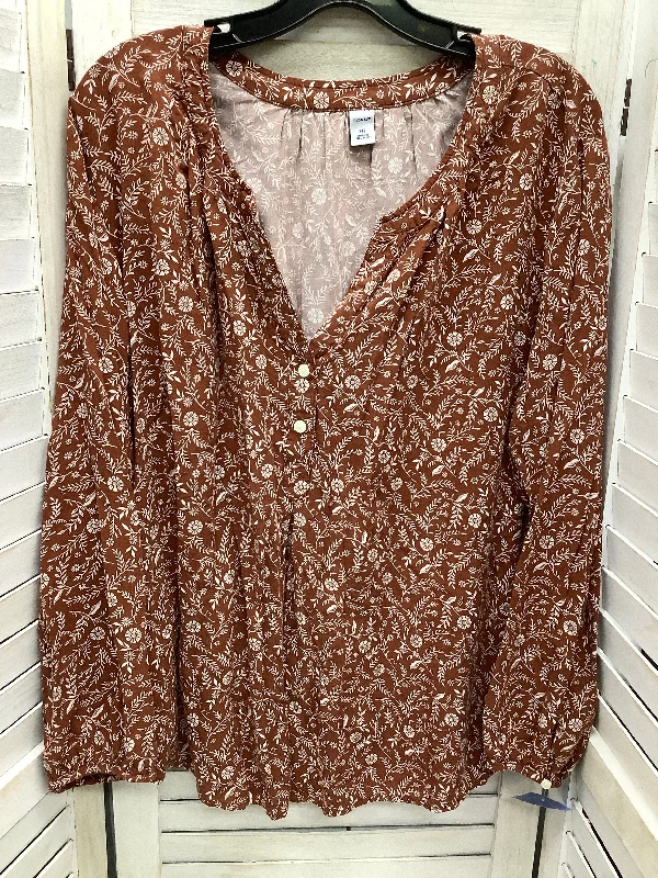 Top Long Sleeve By Old Navy In Floral Print, Size: 2x Business