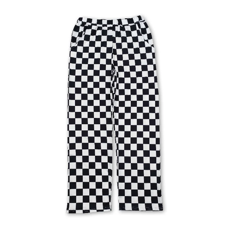 Black plaid adult women pants Youthful Men's Anime