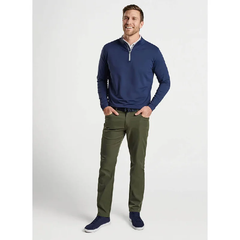 Peter Millar Perth Stretch Loop Terry 1/4 Zip Sweater - Navy Solid* Artistic Men's Hand