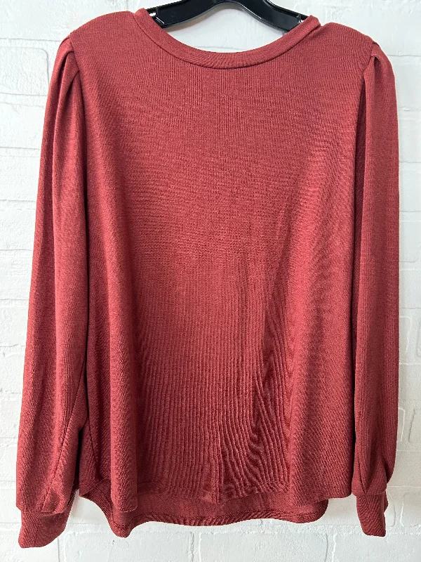 Top Long Sleeve By Banana Republic In Red, Size: L