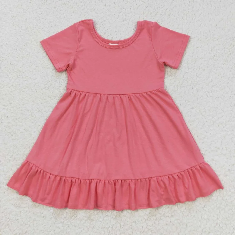 GSD0475  Pink  Girls Flutter Sleeve Dresses Tough Men's Military