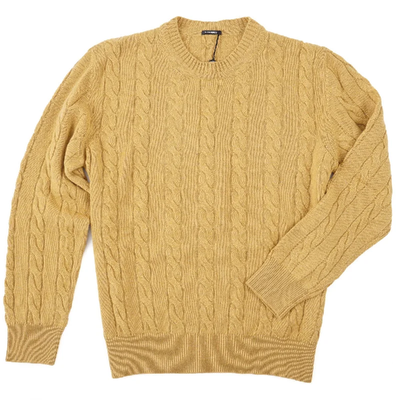 Manrico Cable Knit Cashmere Sweater Masculine Men's Thick