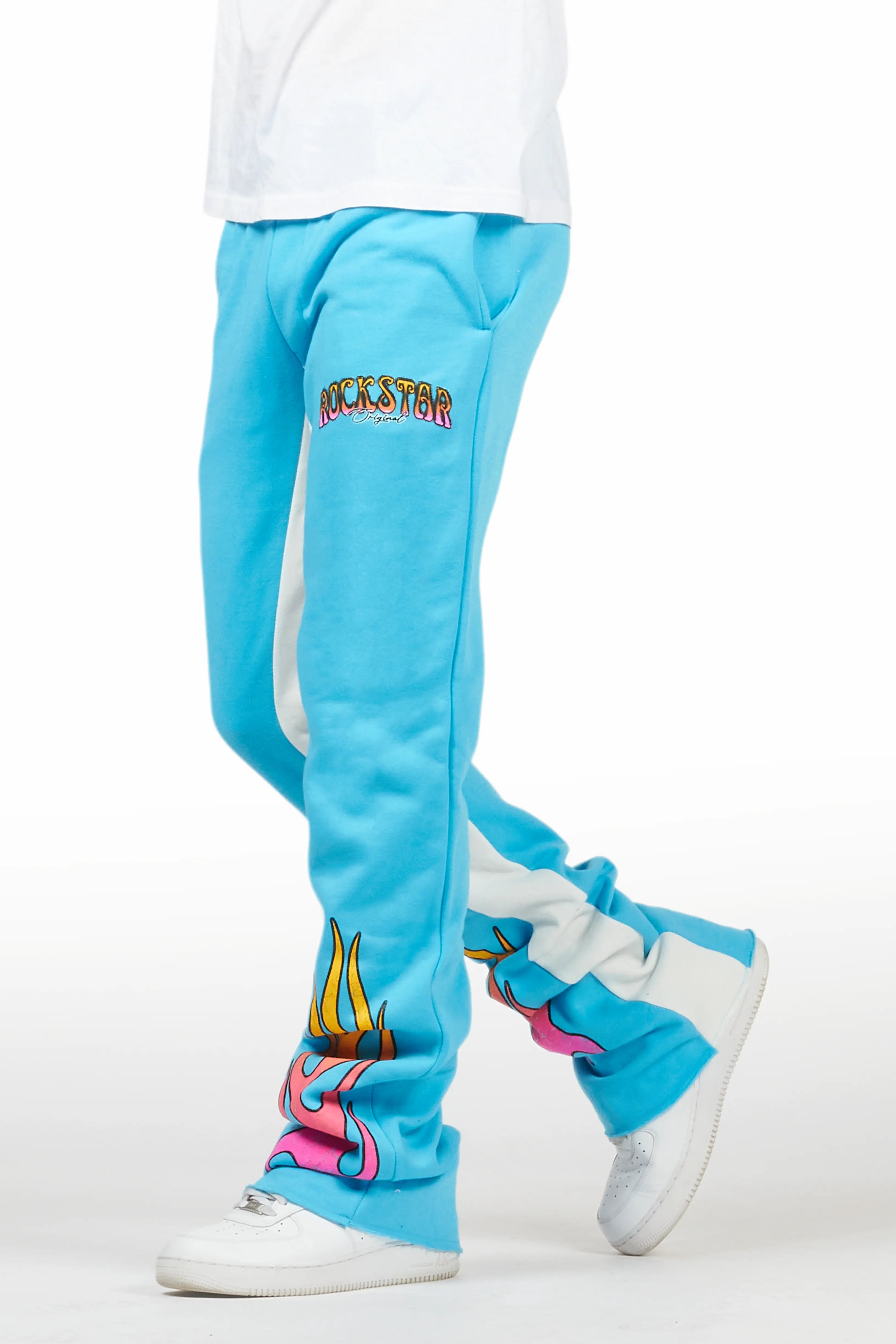 Quito Blue Graphic Baggy Pant