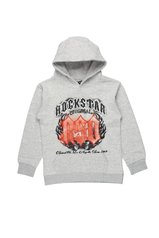 Boys Boaz Heather Grey Graphic Hoodie