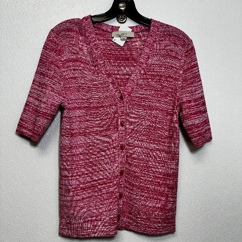 Pink Sweater Short Sleeve Loft O, Size M