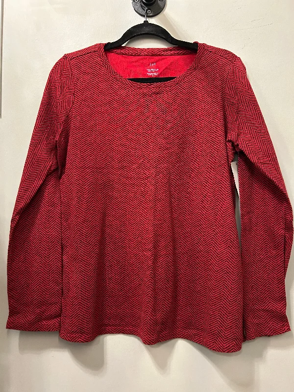 Top Long Sleeve By J. Jill In Black & Red, Size: M Street