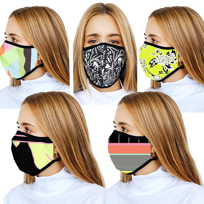 Maaji Reusable Face Mask Set of 5 Prints - Journey - Non Returnable Cozy Men's Sherpa