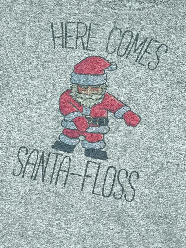 Here Comes Santa Floss Boys Long Sleeve Graphic Tee Athletic Men's High