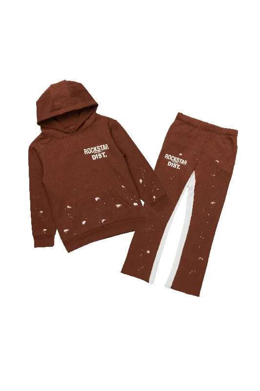 Boys Raffer Brown Baggy Fit Pant Set