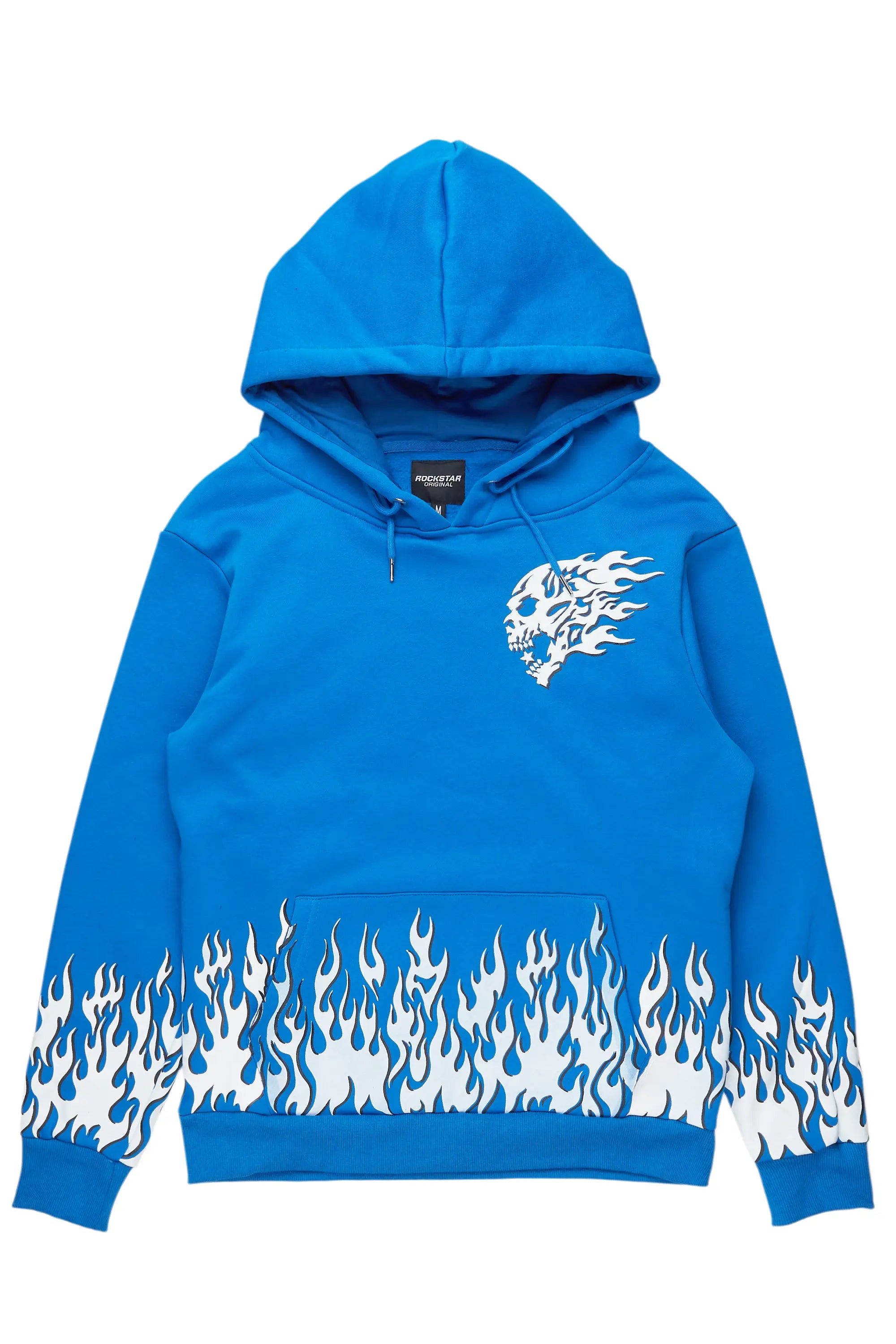 Bubble Royal Blue Graphic Hoodie Youthful Men's Anime