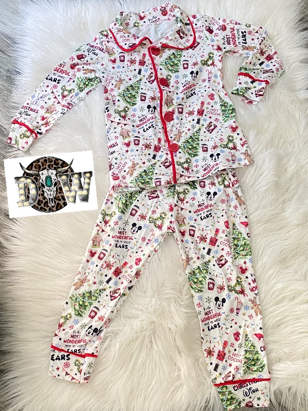 Disney Mickey Christmas Pajama Set British Gentleman Style