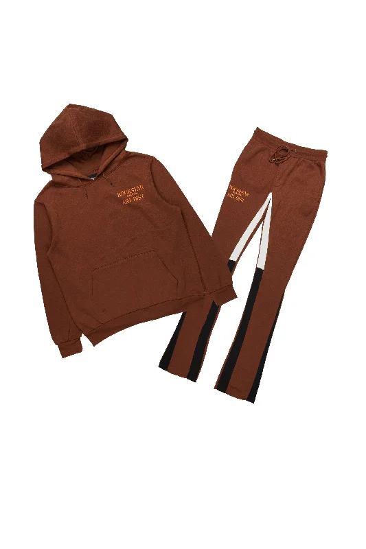 Briggs Brown Hoodie/Stacked Flare Track Set