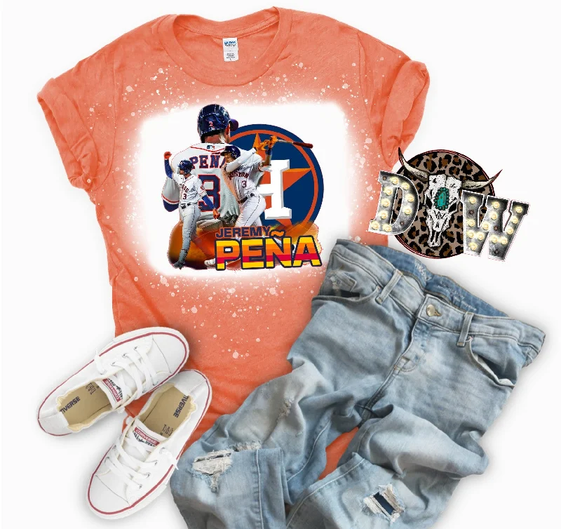 Jeremy Pena Houston Astros Baseball Bleached Graphic T-Shirt Adventure