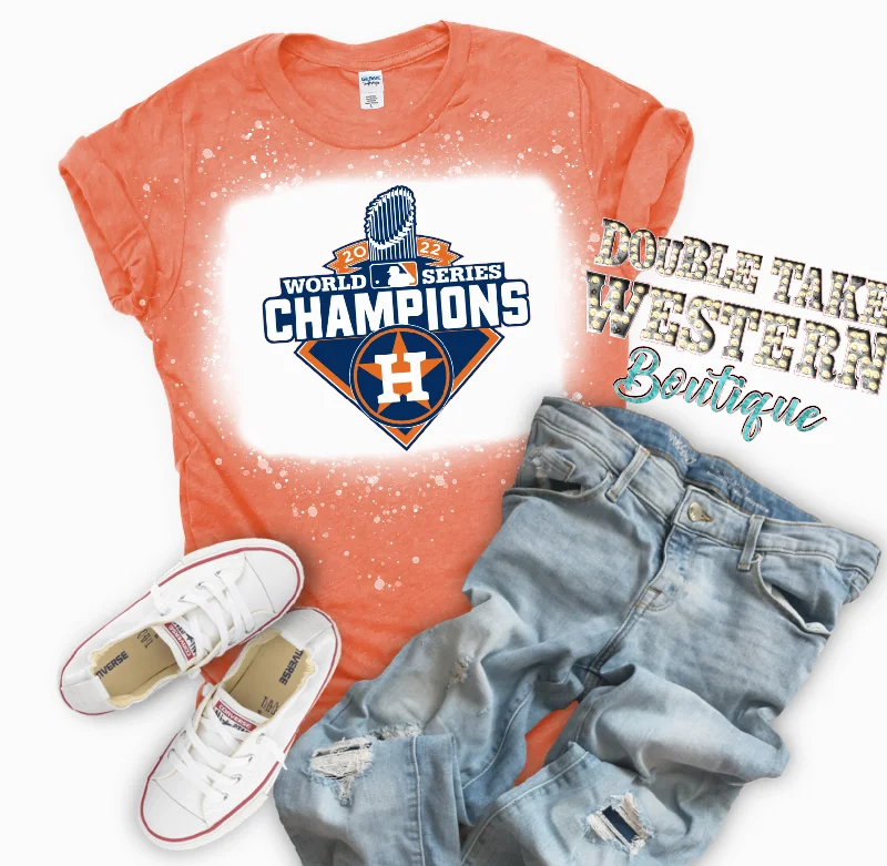 Houston Astros Baseball World Series Champions 2022 Bleached Graphic T-Shirt Bold Men's Animal