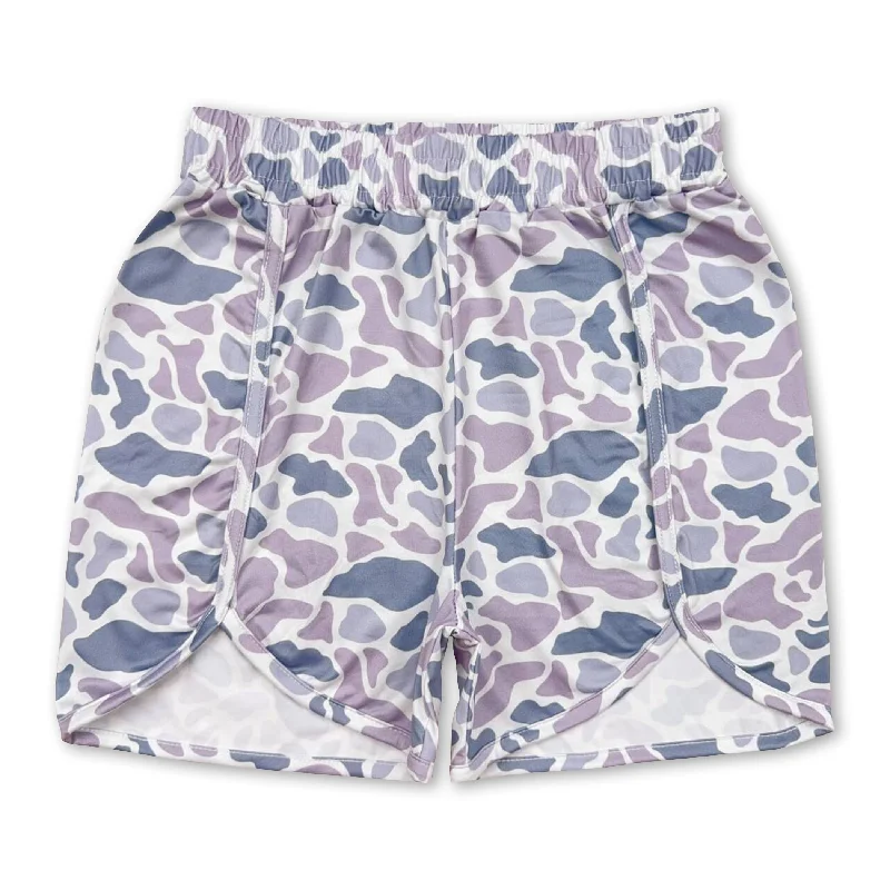 Grey camo adult women summer shorts Trendy Men's Oversized