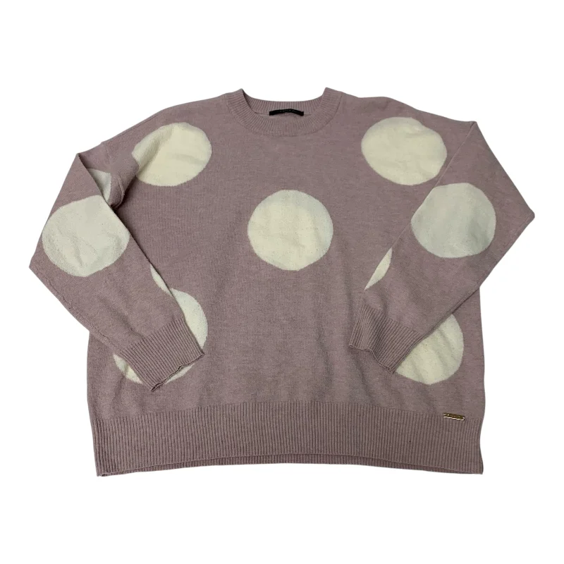 Top Long Sleeve By Tahari By Arthur Levine In Pink & White, Size: S Elegant Men's Cashmere