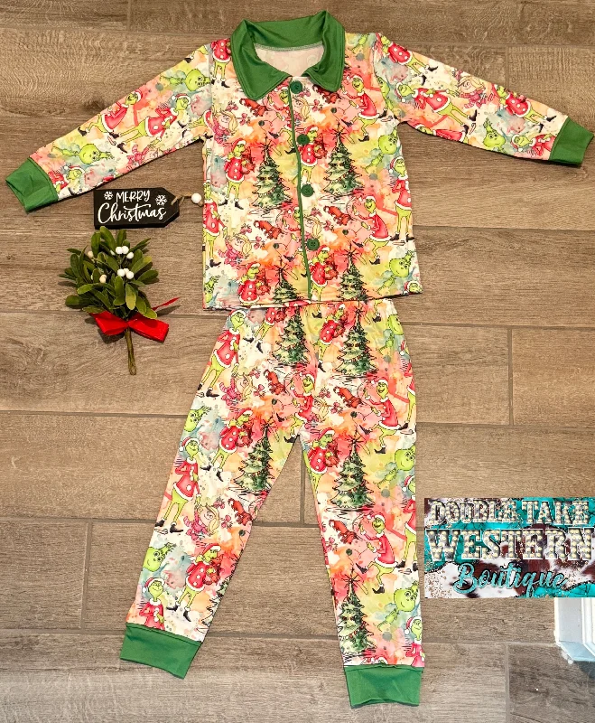 New Grinch Christmas Pajama Set Tough Men's Tactical