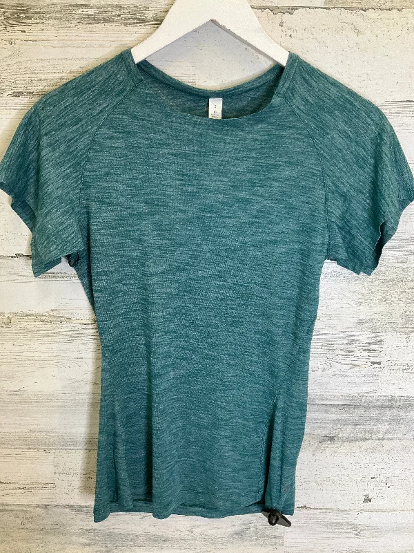 Green Athletic Top Short Sleeve Lululemon, Size 6 Gym