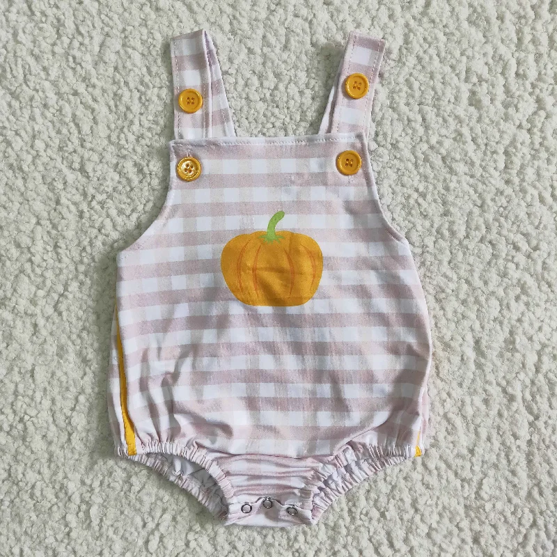 A7-17-1 Pumpkin Girls Sleeveless Romper Gym