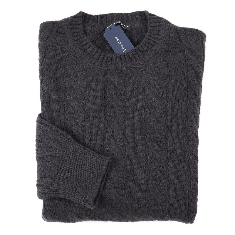 Manrico Cable Knit Cashmere Sweater Bold Men's Statement