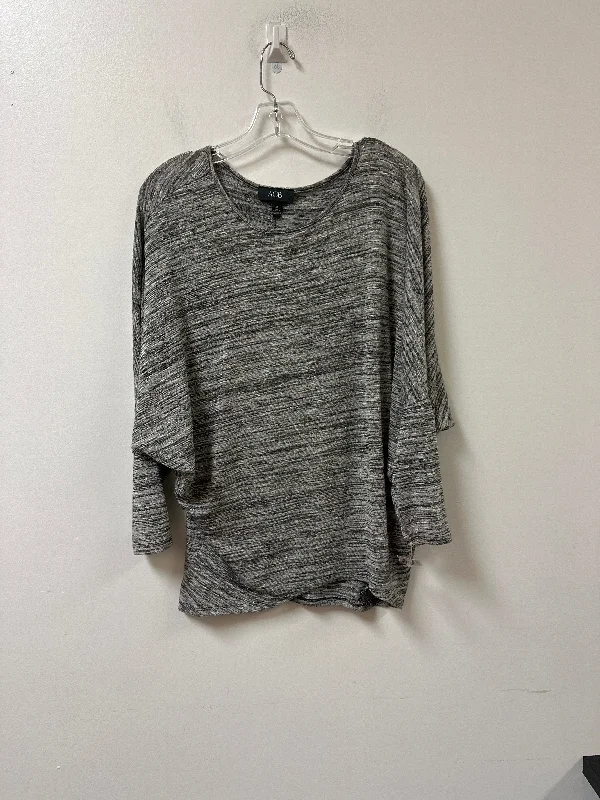 Top Long Sleeve By Agb In Silver, Size: M Edgy Men's Punk