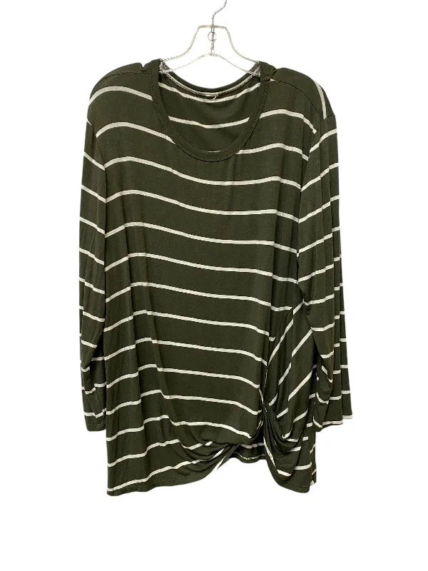 Top Long Sleeve By Clothes Mentor In Striped Pattern, Size: 2x Sleek Men's Contemporary 