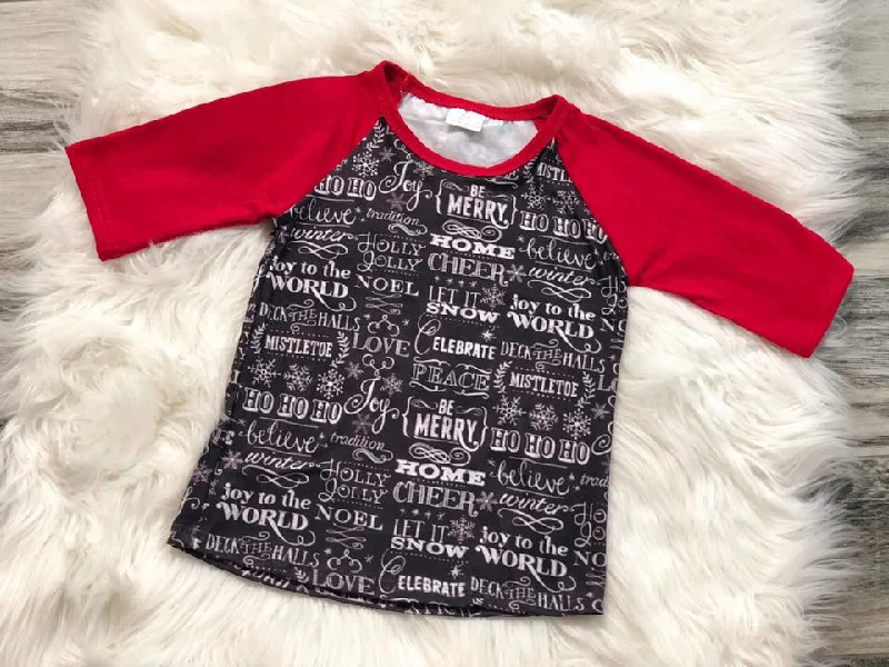 Boys Christmas Saying Raglan Sophisticated Men's 