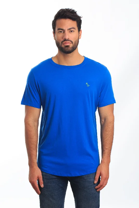 Mens Blue T-Shirt Tee-121 Monochromatic All