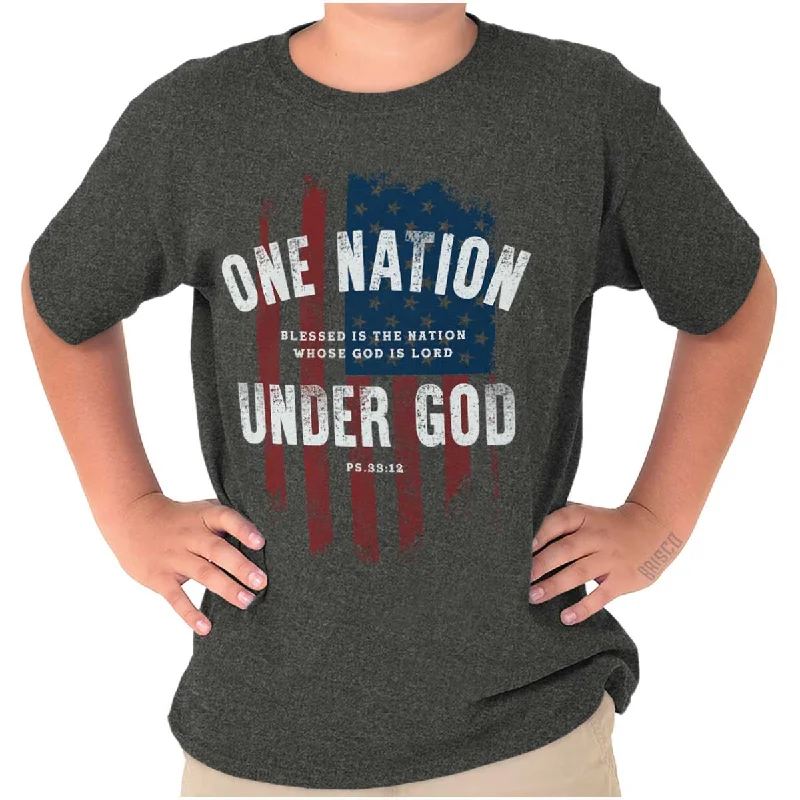 One Nation Under God Youth T Shirt Sophisticated Men's French