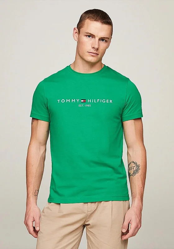 Tommy Hilfiger Logo T-Shirt, Olympic Green Cool Men's Distressed