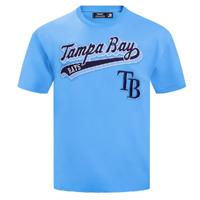 MLB TAMPA BAY RAYS SCRIPT TAIL MEN'S TOPS (UNIVERSITY BLUE) Artistic Men's Avant