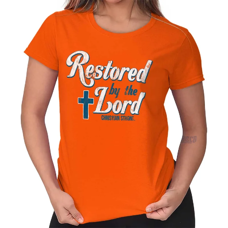 Restored by Lord Jes Ladies T Shirt Unique Men's Patch