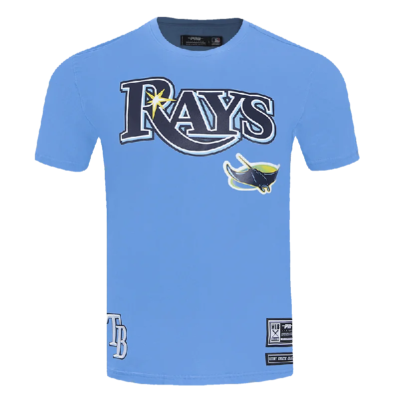 MLB TAMPA BAY RAYS CLASSIC MESH MEN'S SINGLE JERSEY STRIPED TOP (UNIVERSITY BLUE) Vintage Men's 1970S Disco