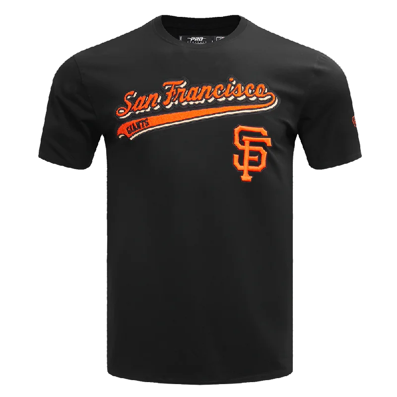 MLB SAN FRANCISCO GIANTS SCRIPT TAIL MEN'S TOPS (BLACK) Casual Men's Short