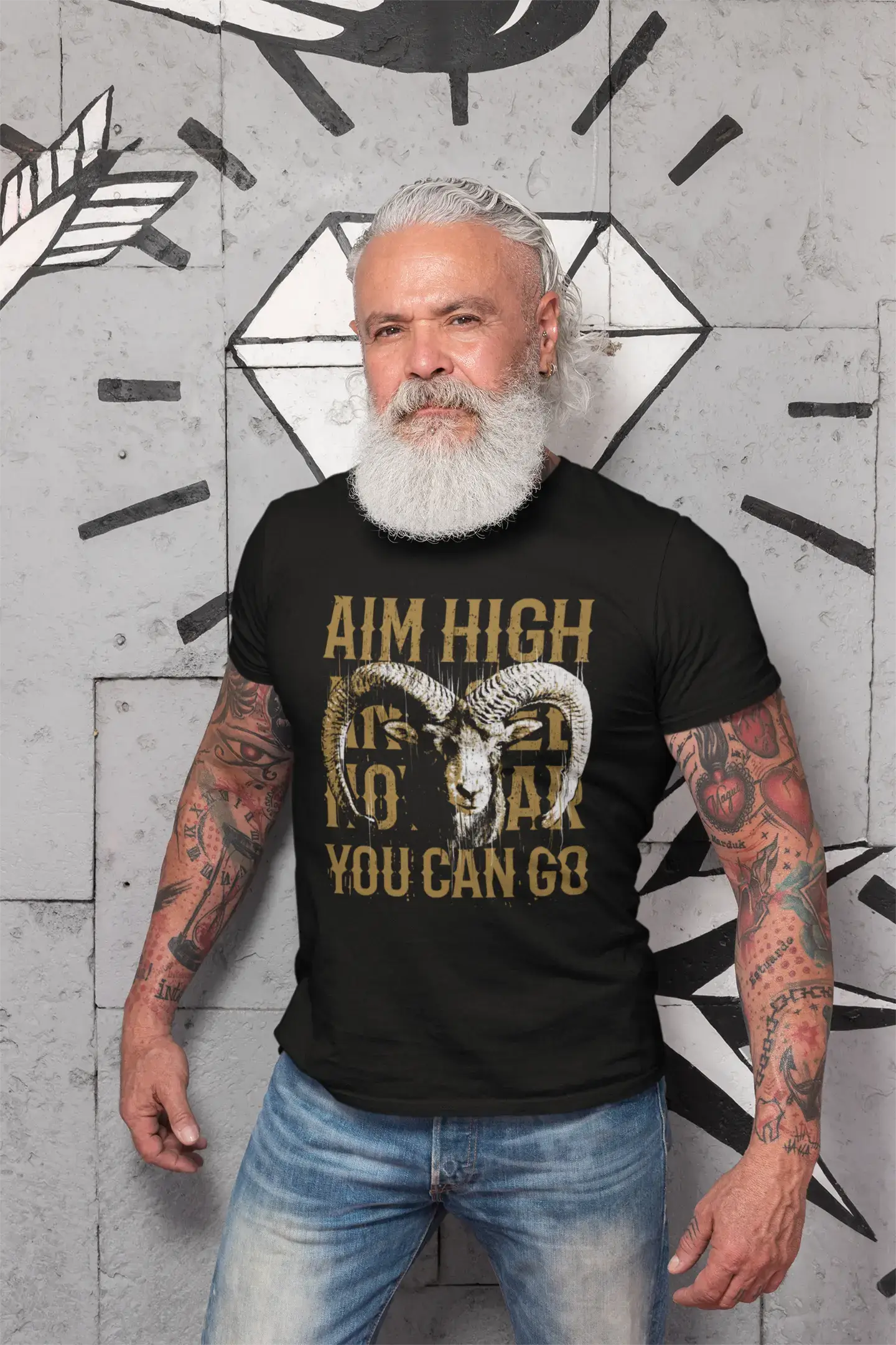 ULTRABASIC Men's Graphic T-Shirt Aim High Goat Shirt - Greatest of All Times Tee Masculine Men's 