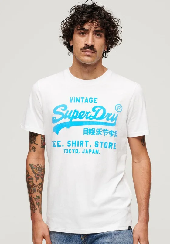 Superdry Neon Vintage Logo T-Shirt, Optic Tough Men's Tactical