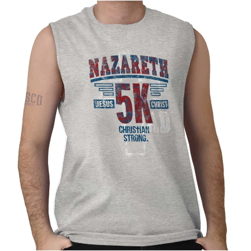 Nazareth 5k Christian Sleeveless T-Shirt Masculine Men's Thick