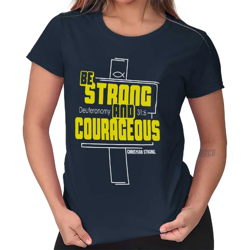 Strong and Courageou Ladies T Shirt Practical Men's Quick