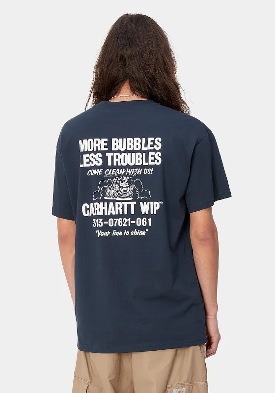 Carhartt WIP Less Troubles Graphic T-Shirt, Blue British Gentleman Style