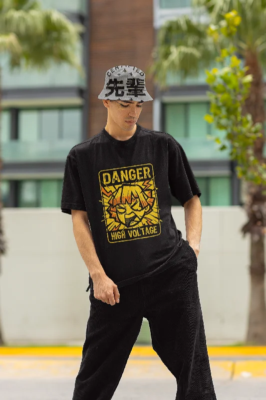 Demon Slayer- Zenitsu High Voltage: Anime- Oversized T-Shirts Minimalist Men's Casual 