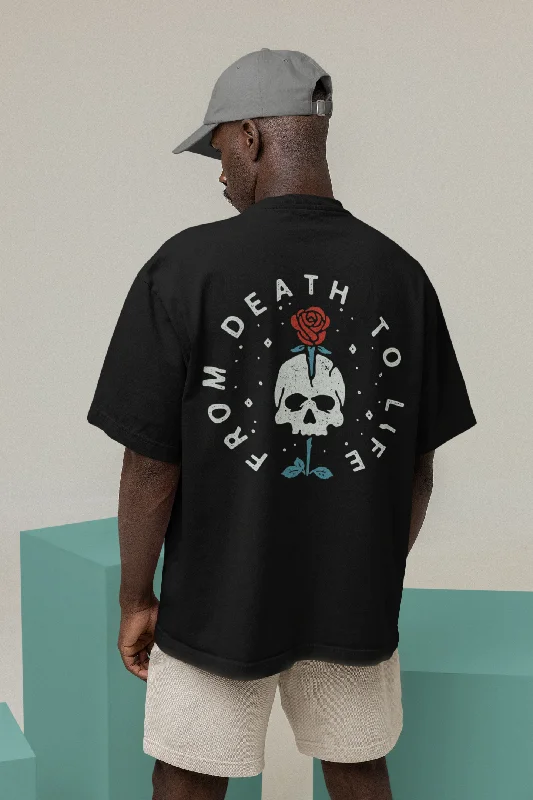 From Death To Life (Double Sided Print): Oversized T-SHIRT Luxurious Men's High