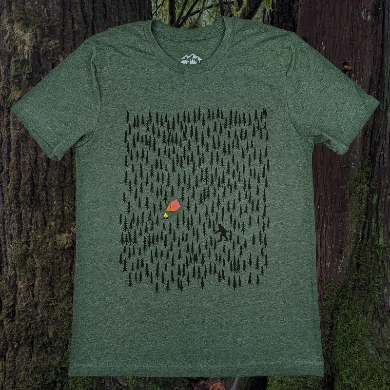 Adult Unisex Forest Camping Graphic Tee Elegant Men's Formal 