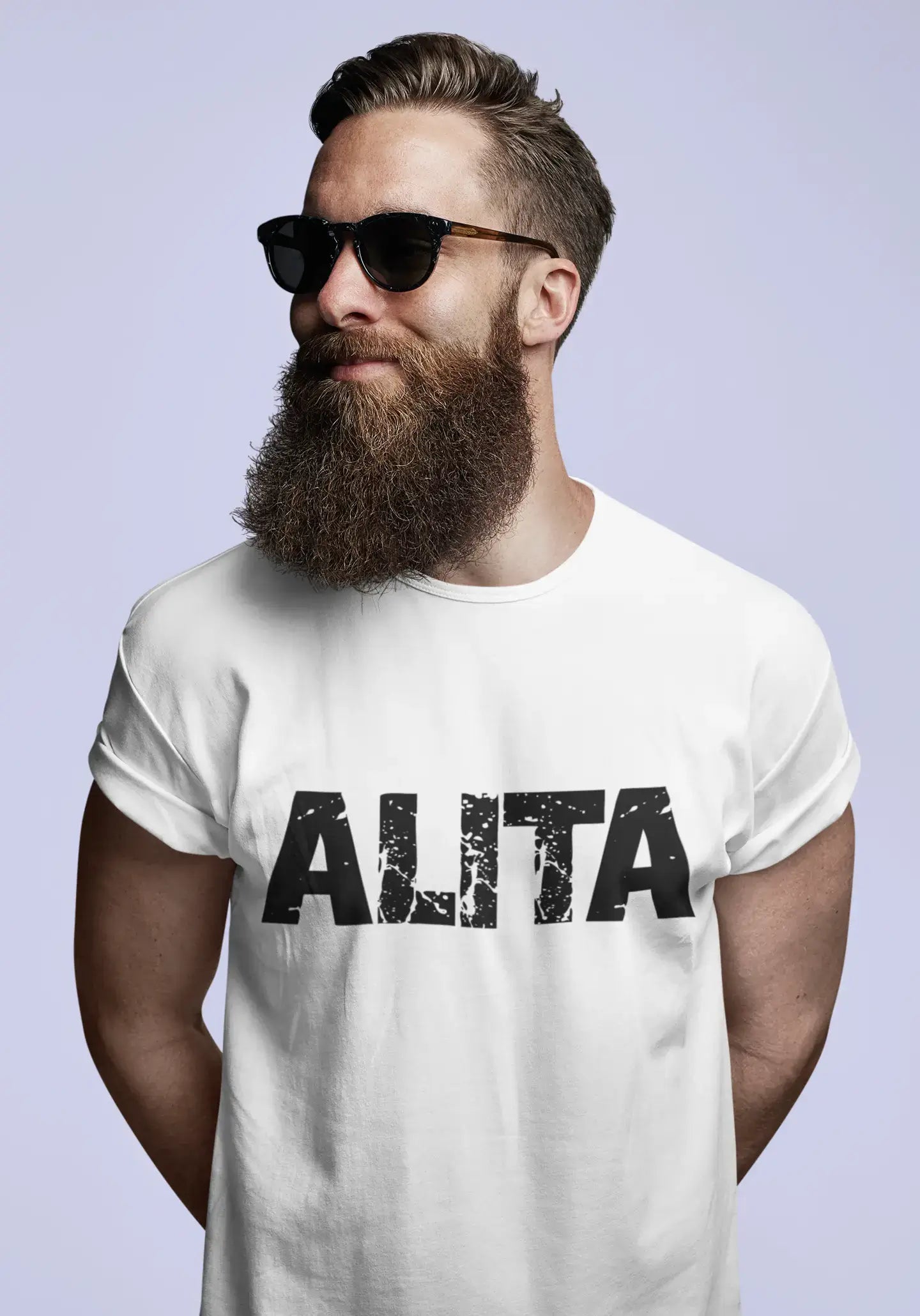 Men's Tee Shirt Vintage T shirt Alita X-Small White 00561 Confident Men's Power