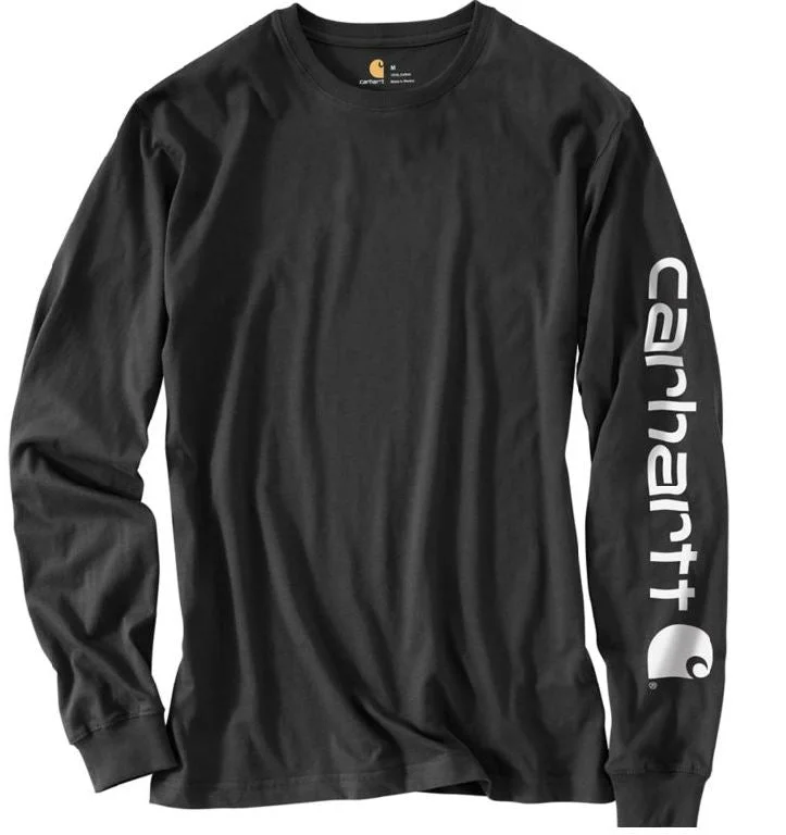 Men's Loose Fit Heavyweight Long-Sleeve Logo Sleeve Graphic T-Shirt Modern Men's Geometric